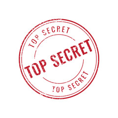 Top Secret red round grunge rubber stamp seal confidential classified information
