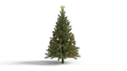 3D small decorative Christmas tree with simple ornaments