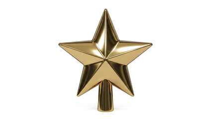 Gold 3D Christmas tree star topper metallic reflective surface smooth edges