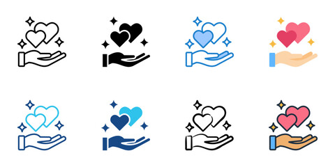 Wedding coordinator icon set multiple style vector collection. Editable Stroke 
