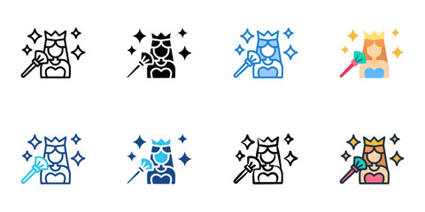 Wedding makeup icon set multiple style vector collection. Editable Stroke 
