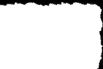 Black Grunge Border Frame on Transparent Background