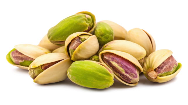 A pile of green and white nuts