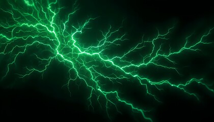Fototapeta premium Fractal Neon Green Branch Lines Abstract Background