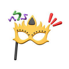 Fototapeta premium Grab this amazing 3d illustration of party mark, masquerade