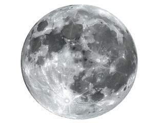 Detailed gray moon with craters against black sky