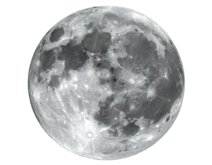 Detailed gray moon with craters against black sky