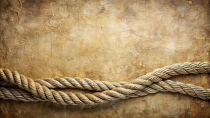 Aged Parchment Texture with Intertwined Thick Nautical Ropes Ideal for Vintage Design Projects