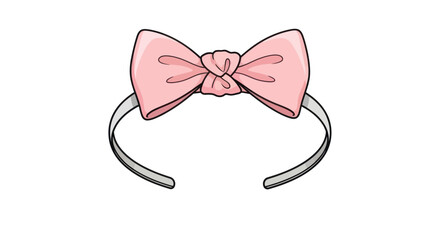Pink Bow Headband: Cute Hair Accessory for Girls and Women.