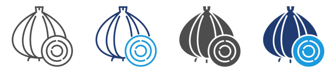 onions icon sheet with multiple style