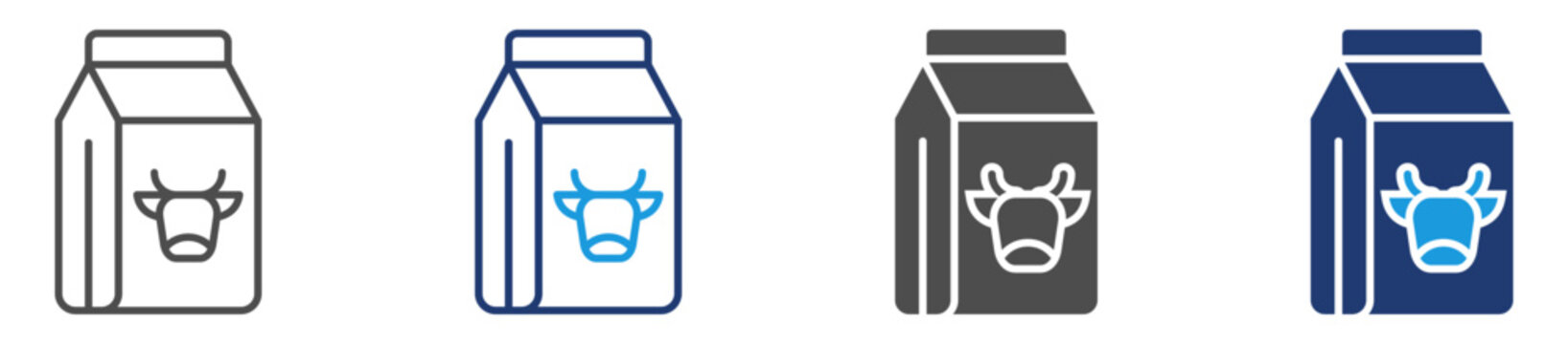 milk icon sheet with multiple style