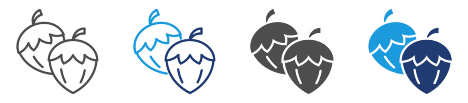 hazelnuts icon sheet with multiple style