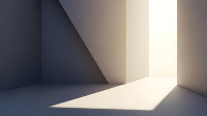 Obraz premium Abstract architectural space with light and shadow interplay.