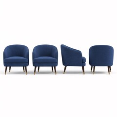 Obraz premium Stylish blue armchairs elevate your design with modern sophistication and comfort for any interior space