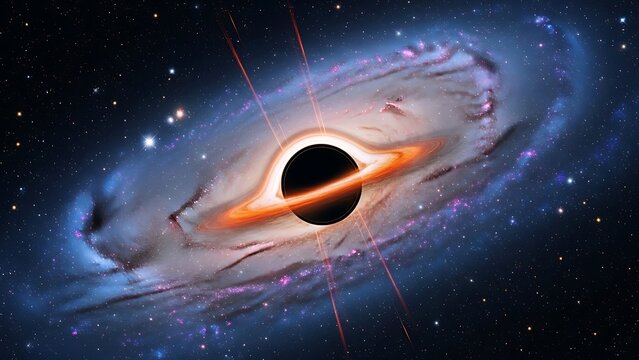 Discover the mysteries of a stunning black hole in deep outer space - Powered by Adobe