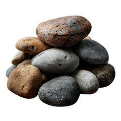 Pile of colorful river rocks promoting zen balance and peace for wellness concepts