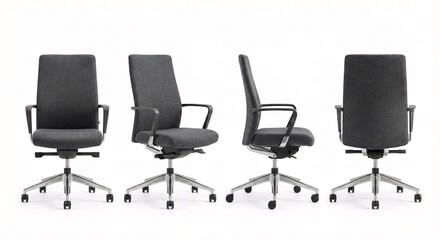 Modern ergonomic office chair provides comfort and support for your workspace in gray fabric finish