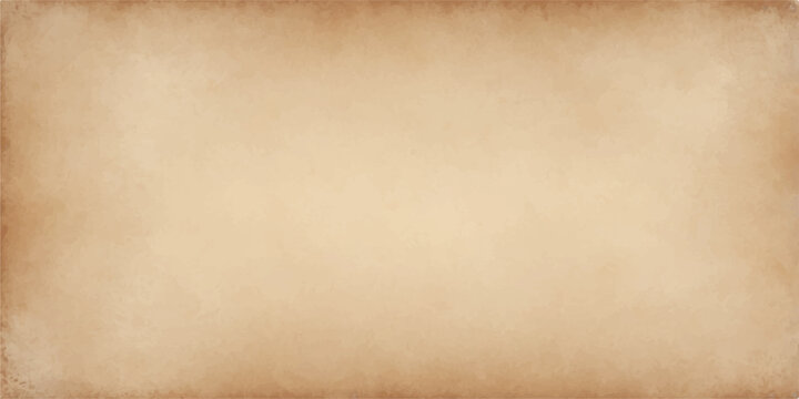 A worn, blank, brown vintage parchment page with a grungy old paper texture and stained antique surface design