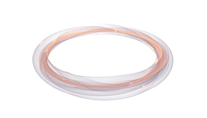 Elegant abstract oval shape with translucent flowing light, subtle peach and gray gradients, creating a, isolated on transparent background