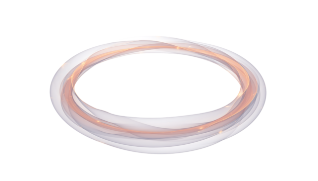 Elegant abstract oval shape with translucent flowing light, subtle peach and gray gradients, creating a, isolated on transparent background
