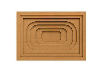 Nested rounded rectangular frames creating a layered 3d abstract design on neutral background