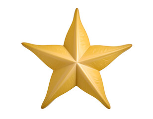 Fototapeta premium A star-shaped object with a smooth, shiny surface and a golden color, featuring five symmetrical points and a polished finish