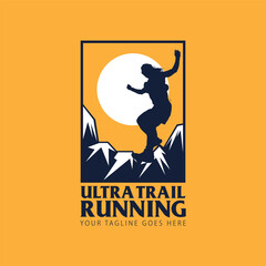 ultra trail running illustration image for logo vector