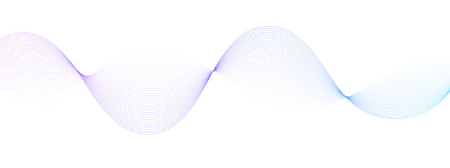 Modern flowing lines design element in vibrant blue and purple color gradient