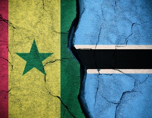 cracked floor between senegal and botswana flag