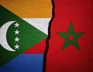 cracked floor between morocco and comoros flag
