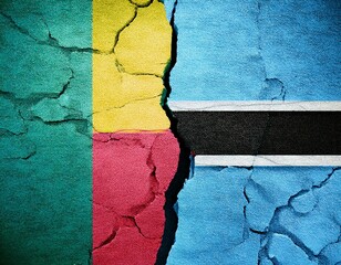cracked floor between benin and botswana flag