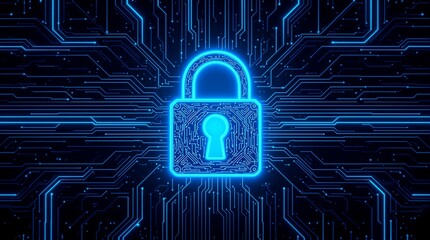 Cyber security concept digital lock technology background for secure data and network protection