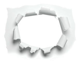 Torn paper circle reveals dark void behind