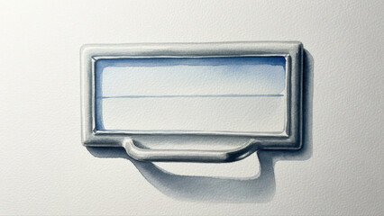 Metal file cabinet label holder with shadow isolated on white background