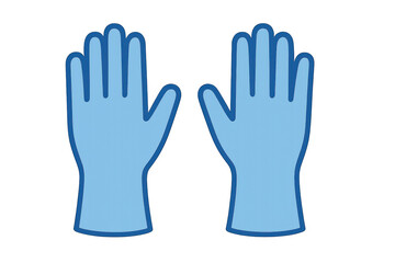 Obraz premium Pair of blue rubber gloves representing protection and hygiene for medical procedures, cleaning tasks, and healthcare safety