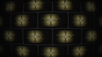 Missing signal vintage tvs show static test patterns a lost broadcast era now long gone. Suitable for retro design projects and nostalgic themes.