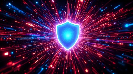 Cyber security shield technology background for network data protection and privacy concept design art
