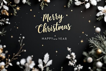 Christmas and new year greeting card