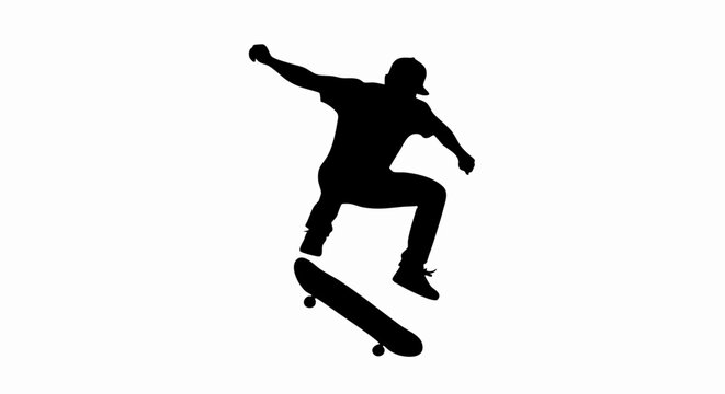 Skater Performing a Skateboard Trick.
