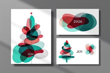 Abstract christmas card mockup