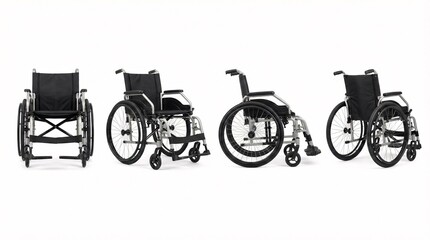 Obraz premium Modern wheelchairs providing accessibility and mobility support on white background for better living aids