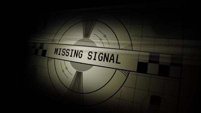 Missing signal on tv screen with a test pattern. Suitable for technology, media, communication themes in design, blog posts, presentations.