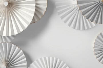 Abstract white paper fan decorations