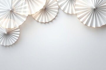 Abstract white paper fan decorations