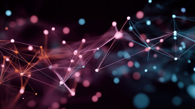 Abstract 3d sphere with interconnected lines and nodes, symbolizing a big data futuristic digital network .Digital Artificial Intelligence background with particles. 3D wireframe geometric sphere