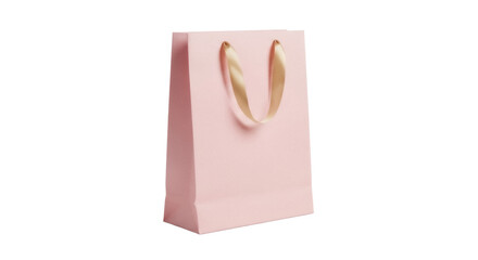 Pale pink paper shopping bag isolated PNG, elegant gift bag for retail and special occasions on transparent background