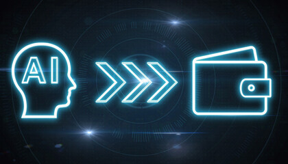 AI to Wallet Transfer: Visual representation of the flow of artificial intelligence to a digital wallet, illustrating concepts of finance and technological innovation.