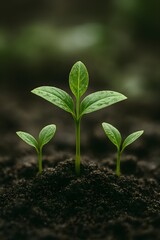 Fototapeta premium young plant in soil