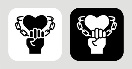 Full Commitment Icon In Black and White Glyph Style