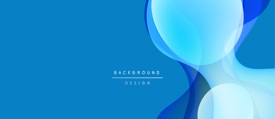 Abstract blue background. Overlapping shapes create dynamic visual effect. Modern design suitable for digital projects.
